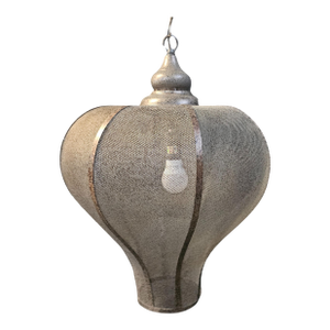 Late 20th Century Moroccan Metal Mesh Large Pendant Light