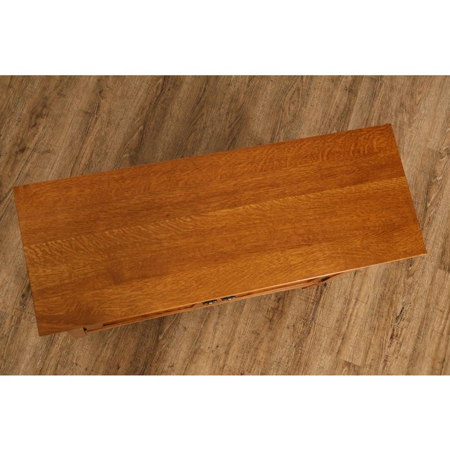 Stickley Mission Collection Harvey Ellis Inlay Oak Small Cabinet For Sale - Image 14 of 18