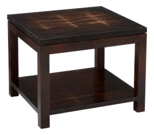 Late 20th Century Williams-Sonoma Home Dark Walnut End Table With Lower Shelf