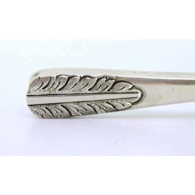 Silver Fish Serving Fork with Floral Motifs in Relief on the Handle For Sale - Image 3 of 8