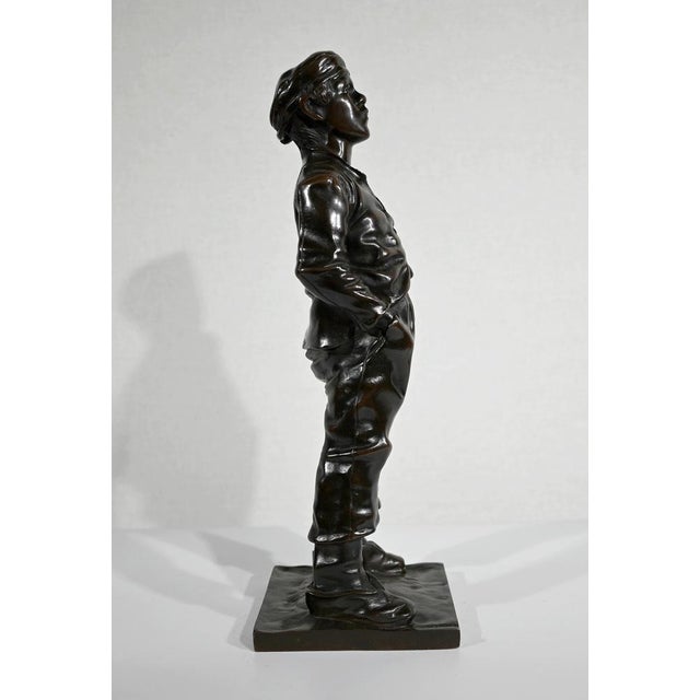 After H. Hertzberg, Le Siffleur, 19th-Century, Bronze For Sale - Image 6 of 18