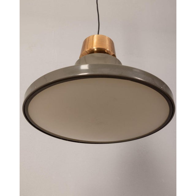 Vintage Italian Pendant in Glazed Metal, 1970s For Sale - Image 3 of 8