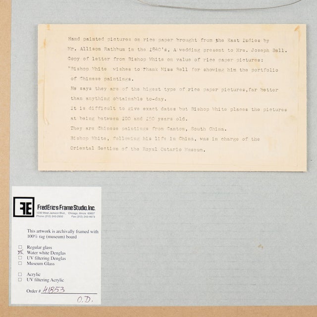 Paper Pair of Chinese Botanical Paintings by Sunqua, C. 1800-50 For Sale - Image 7 of 12