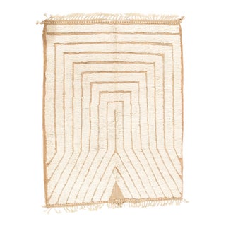 Vintage Moroccan Rug by Berber Tribes of Morocco, cream color, off white, tan For Sale