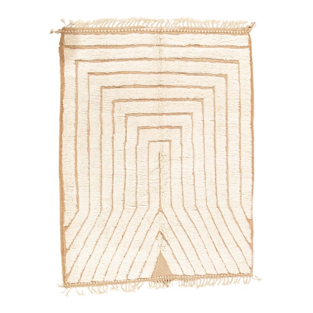 Vintage Moroccan Rug by Berber Tribes of Morocco, cream color, off white, tan For Sale