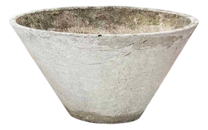 1960s Large 21.65" Diam. 11.6" Tall Tapered Concrete W. Guhl Eternit Planter A+ Patina