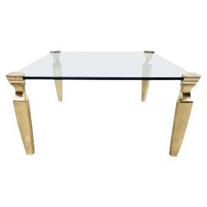 Brass and Glass Coffee Table, 1970s
