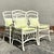 Set of 4 vintage coastal trellis rattan dining chairs, designed with a beautiful woven trellis pattern that brings a...