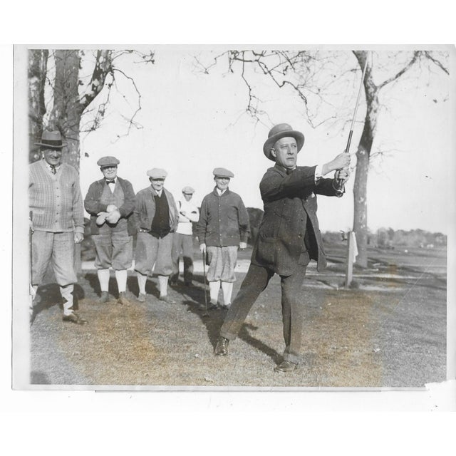 1926 photograph of NY Governor and 1928 Presidential candidate Al Smith (1873-1944) golfing at the Seaview Golf Club in...