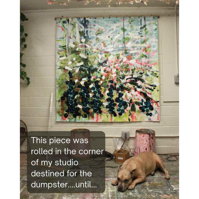 **Painting Title:** "It Was a Gypsy of a Night" **Dimensions:** 59"x58" **Medium:** Mixed media on unstretched canvas....