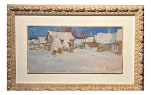 Leonid Vaichilia, Evening in the Small Town, 1967, Oil on Canvas
