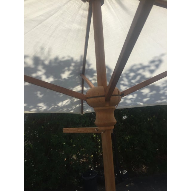 Vintage Custom Patio Umbrella With Intricate Iron Stand Chairish