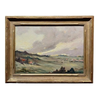 Colin Campbell Cooper -Red Roof Houses in a Countryside Landscape-Oil Painting For Sale