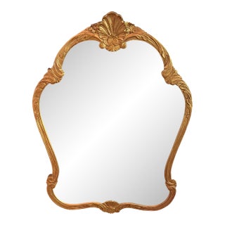Gold Trim Mirror With Shell Motif For Sale
