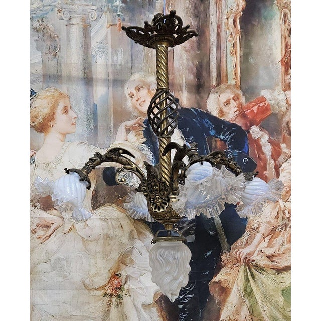 Napoleon III Gilt Bronze 5-Light Chandelier For Sale - Image 5 of 8
