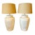 Pair of Handmade Heavily Textured Plaster Table Lamps From 80's For Sale