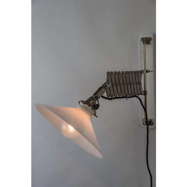 Art Deco Swiveling and Extendable Nickel Wall Lamp with Glass Shade, 1920s For Sale - Image 14 of 18