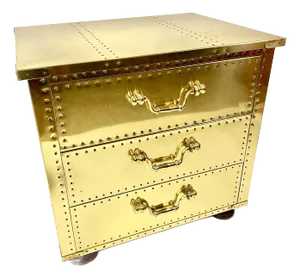 1970s Mid Century Sarreid Brass Cladded 3 Drawer Chest
