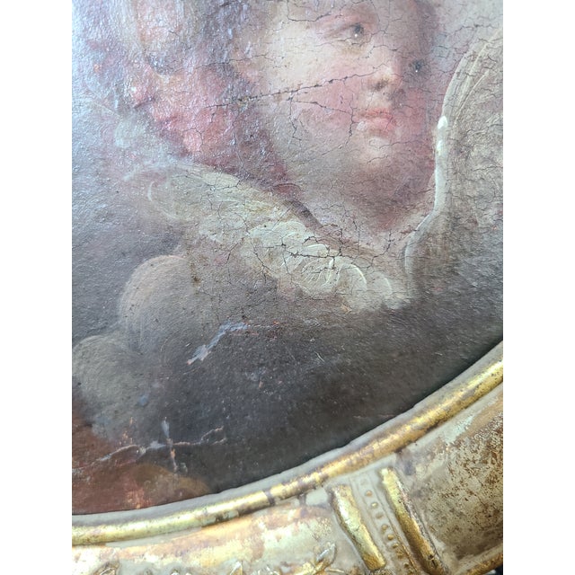 Blue Antique 18th Century Religious Oil Painting Assumption of the Virgin Mary For Sale - Image 8 of 16