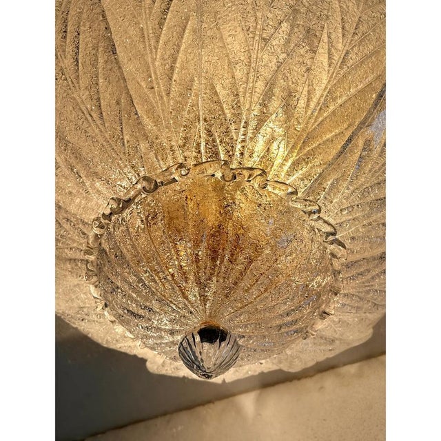 Venetian White Graniglia Leaf Murano Glass Flush Mount by Simoeng for Simoeng For Sale - Image 7 of 8