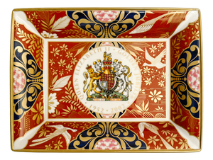 Royal Worcester Queen Elizabeth II Golden Jubilee Imari Porcelain Catchall Tray in Original Box