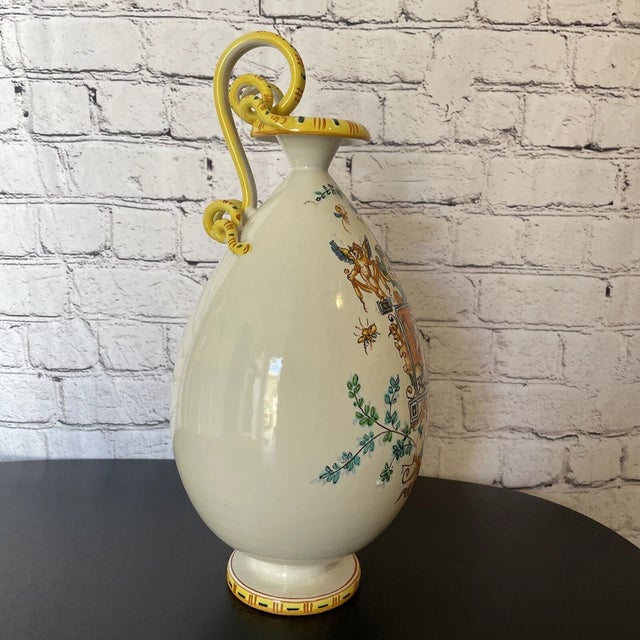 This vintage majolica pottery 1653 vase/decanter is a stunning piece that will add character to any space. The intricate...