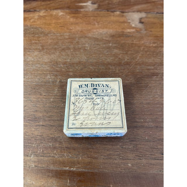 Antique 1907 Apothecary Box From w.m. Divan, Druggist - Springfield, Missouri. For Sale In Seattle - Image 6 of 10