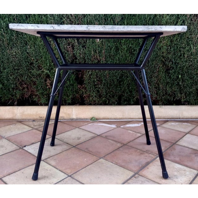 1930s Vintage Bistro Side Table in Marble and Iron, 1930s, Set of 2 For Sale - Image 5 of 16