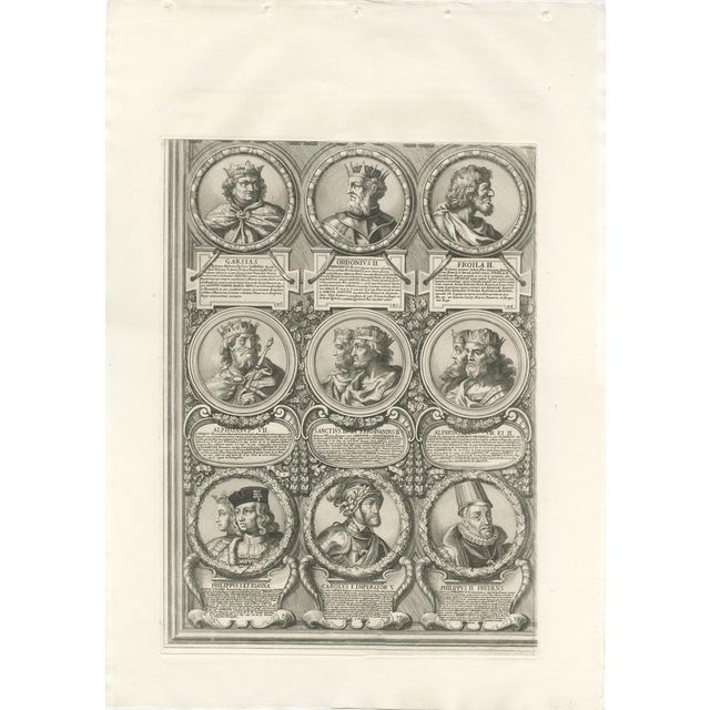 Black Chronological Portraits of the Kings of Spain, Rome, 1700, Engravings, Set of 11 For Sale - Image 8 of 13