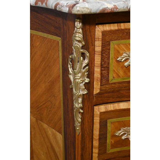 Brown Small Marquetry Commode For Sale - Image 8 of 18
