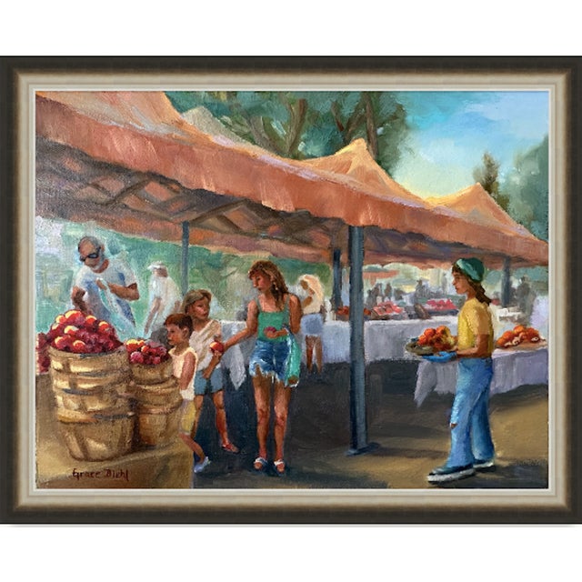 2020s Southern California Farmers Market Original Painting For Sale - Image 5 of 6