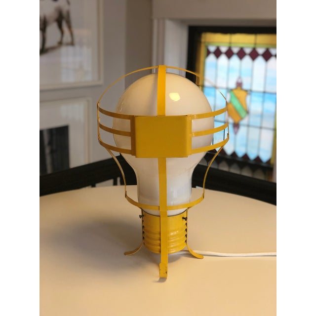 Yellow 1960s Opalescent Light Bulb Lamp For Sale - Image 8 of 8