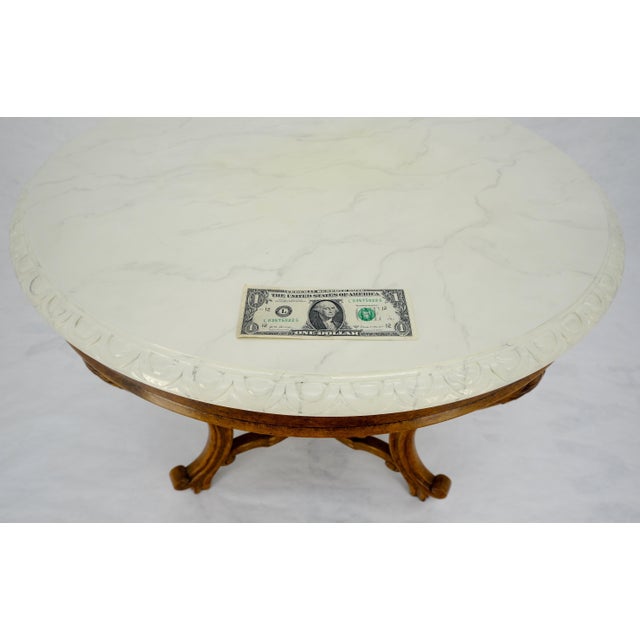 Fine Carved Wood Base Marble Top 31” Diameter Gueridon Center Table Widdicomb For Sale - Image 17 of 18