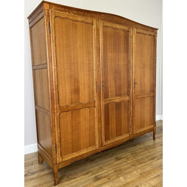 Vintage French Wardrobe in Oak For Sale - Image 4 of 12