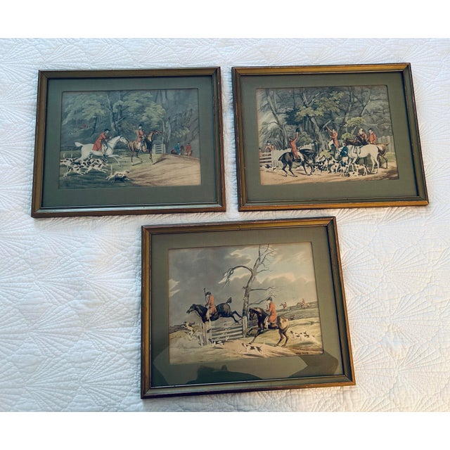 Antique Prints English Fox Hunting Scenes Set of Three For Sale In Chicago - Image 6 of 7