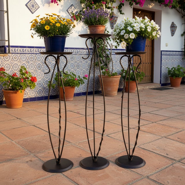 Architectural Stage for Nature & Light ️ Elevate your decor literally and figuratively with this Set of 3 Hand-Forged Iron...