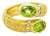 Michelle Albala Peridot 18k Yellow Gold Diamond Bypass Band Ring, Size 5.5 For Sale