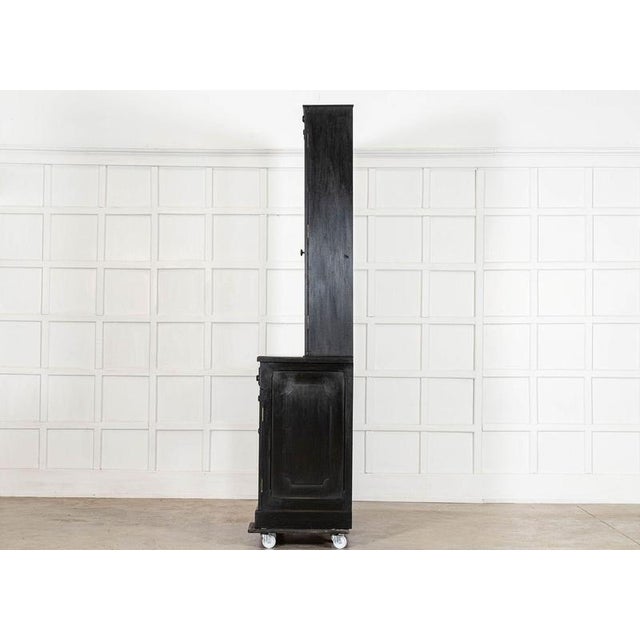 Antique English Ebonised Mahogany Glazed Bookcase, 1880 For Sale - Image 9 of 17