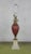 Red Italian Mid-Century Murano Glass Table Lamp With Gold Inclusions and Marble Base For Sale - Image 8 of 9