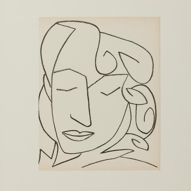 Modern Françoise Gilot, Portrait of a Woman, 1951, Lithograph, Framed For Sale - Image 3 of 16