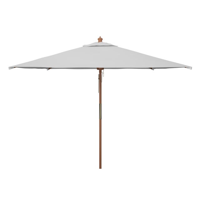 Spritely Home Velop 7.5Ft Squre Wooden Pulley Market Umbrella (No Tilt), Ivory For Sale - Image 4 of 4