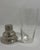 Elegant vintage Japanese barware set featuring a matching cocktail shaker and decanter decorated with a delicate etched...