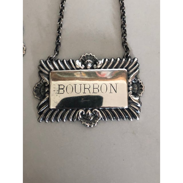 1950s English Vodka and Bourbon Decanter Tags - a Pair For Sale - Image 4 of 12