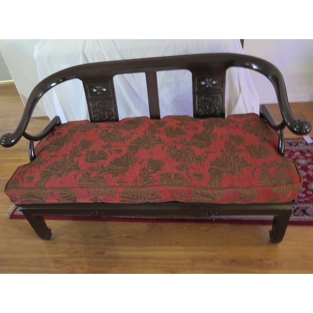 This James Mont (1904-1978) Chinoiserie Settee/Bench was a prominent 20th-century American interior designer and furniture...