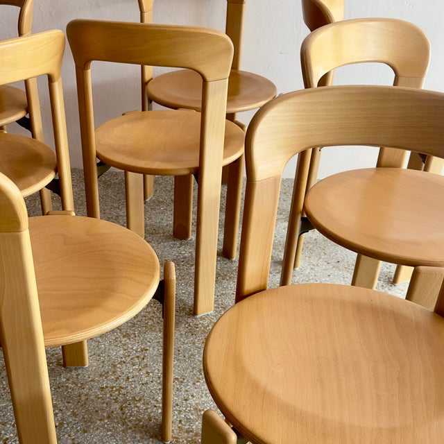 Mid-Century Modern Brand New Golden Beechwood Rey Dining Chairs by Bruno Rey for Hay - Set of 8 For Sale - Image 3 of 18