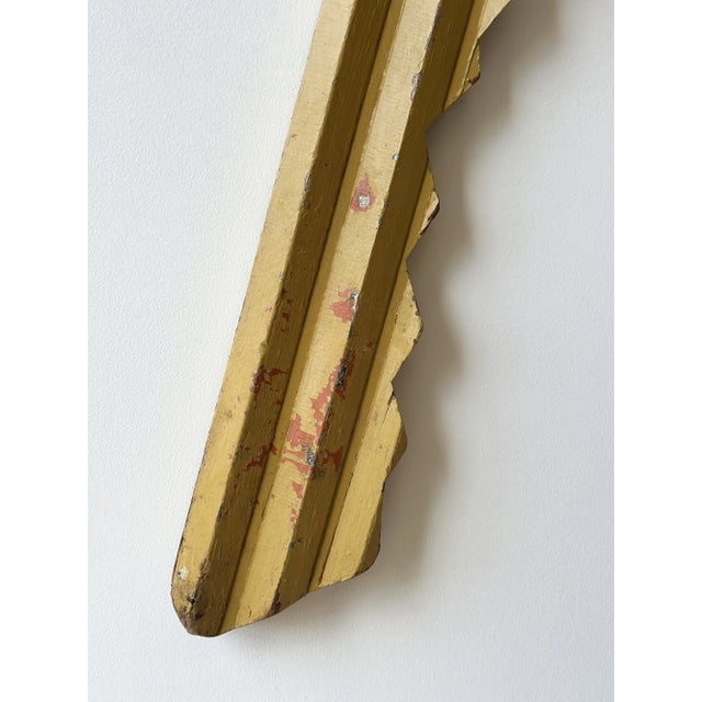 Wood Vintage Monumental Wood + Tin Polychrome Key Trade Sign, Circa 1930s-40s For Sale - Image 7 of 18