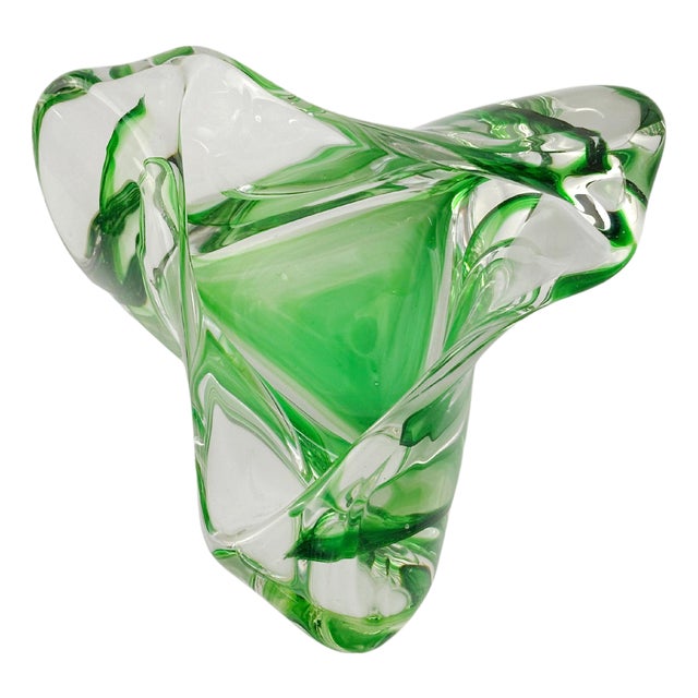 Vintage Triangular Art Glass Dish by Max Verboeket, 1960s For Sale