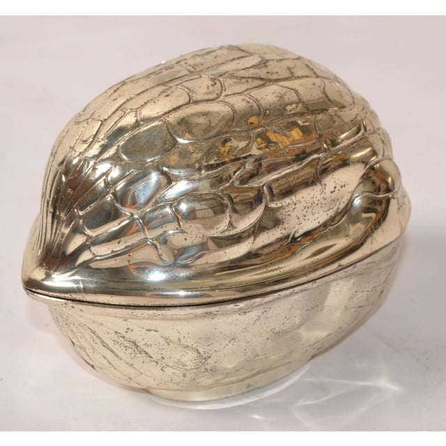 1970s F. B. Rogers Silver Plate Walnut Shaped Sculpture