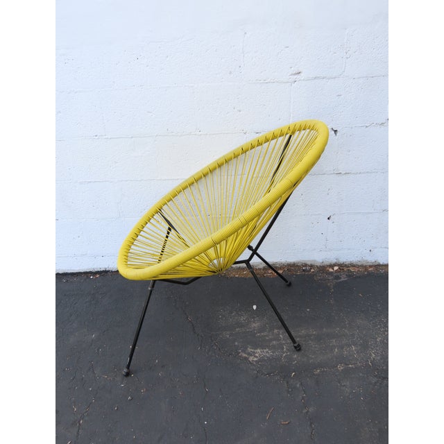 Acapulco Yellow Woven Wicker Indoor and Outdoor Patio Lounge Chair a Pair 6607 For Sale - Image 11 of 12