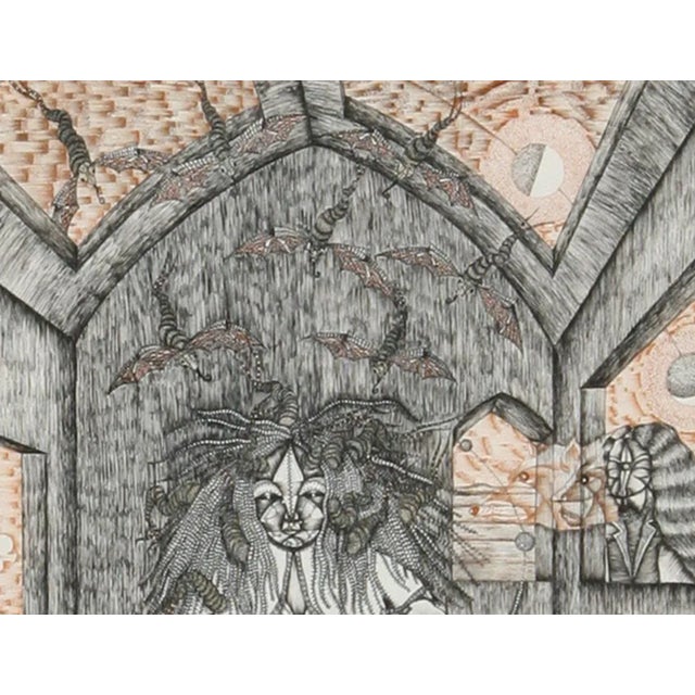 Artist: J. Benito Zamora, Mexican (1951 - ) Title: Tentacion Year: 1978 Medium: Pen and Ink on Paper, signed and dated...